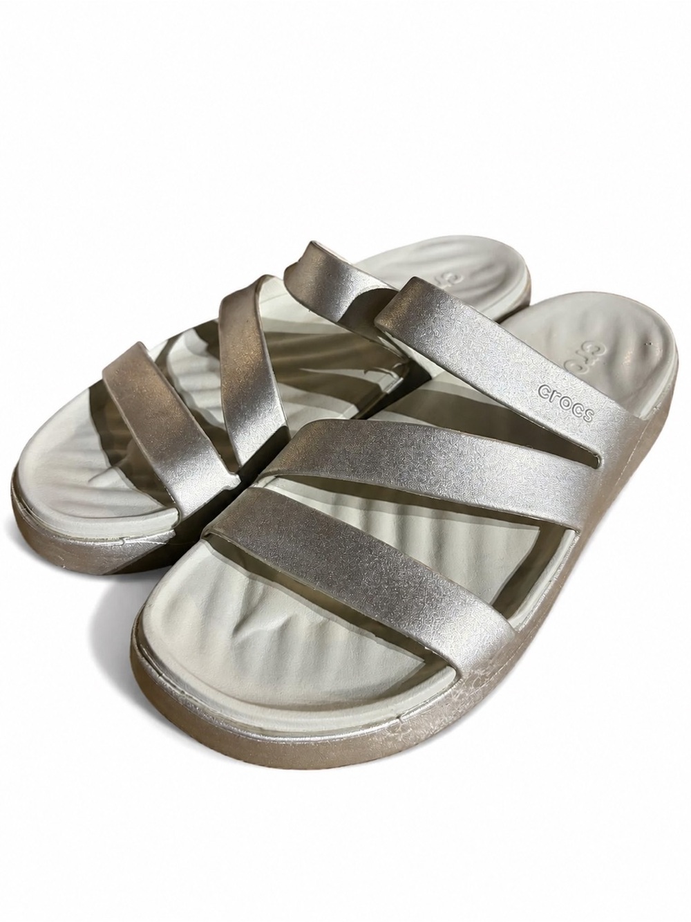 Crocs Getaway Metallic Strappy Sandals Size 11 - Pre Owed